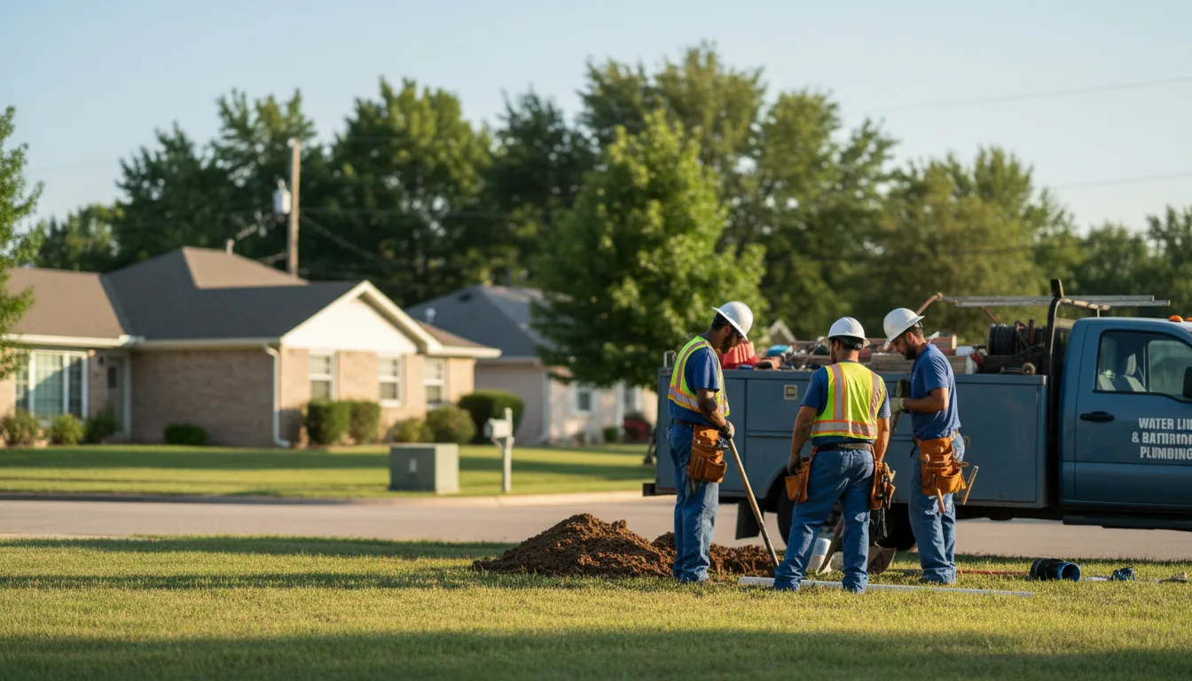 Residential water line and bathroom plumbing service in Latham, IL